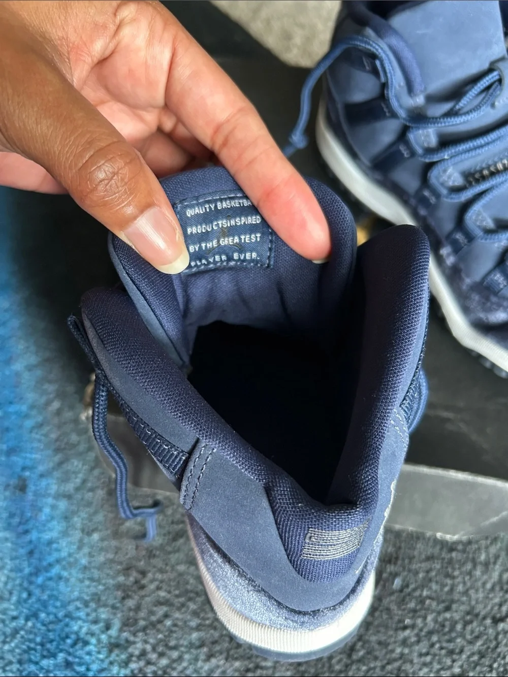 Jordan Retro 11 Kids Navy Velvet High-Top Sneakers
